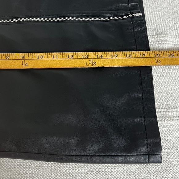 7 For All Mankind Black Vegan Leather Mini Skirt with Zipper Detail • Size Small - Picture 9 of 9